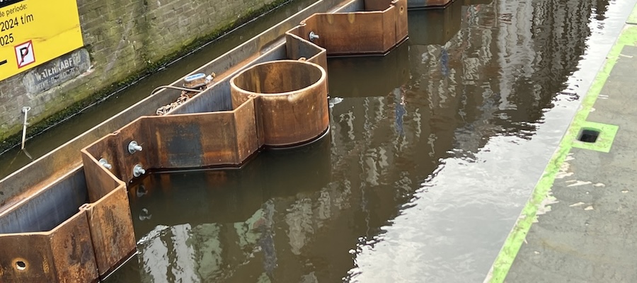 Reinforcing quay wall Amsterdam with sheet piles Gooimeer